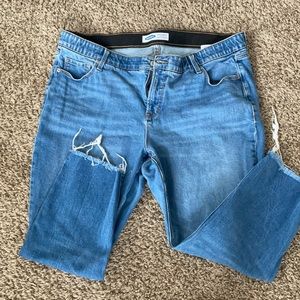 Old Navy Power Straight Raw Hem Jeans